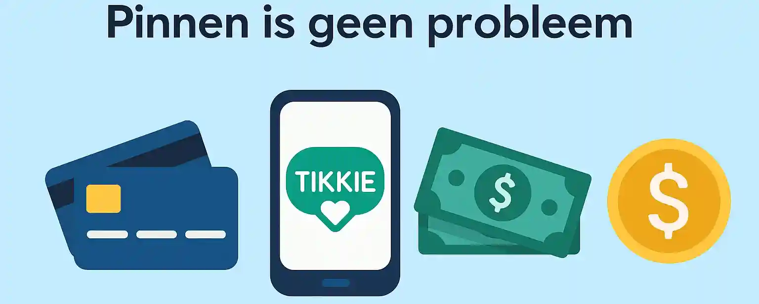 Betalen kan met pinpas, creditcard, tikkie of contant