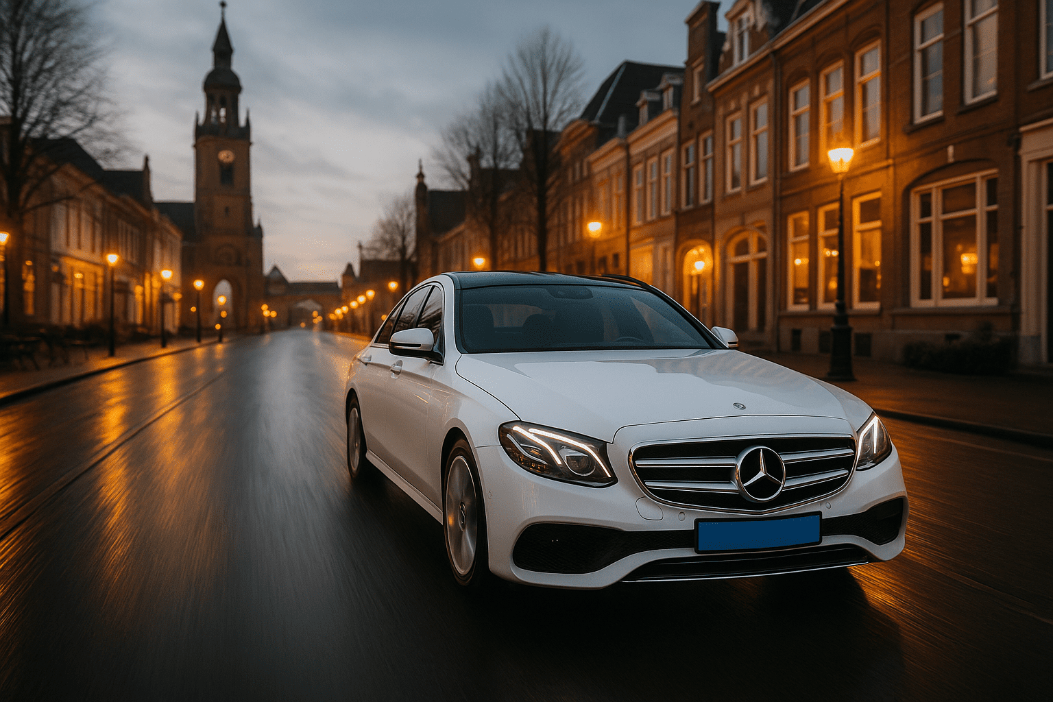 Mercedes taxi van Taxi Modderkolk rijdt in Apeldoorn